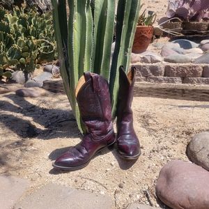 Vintage Burgandy & Black Dan Post Boots 8 1/2 EN